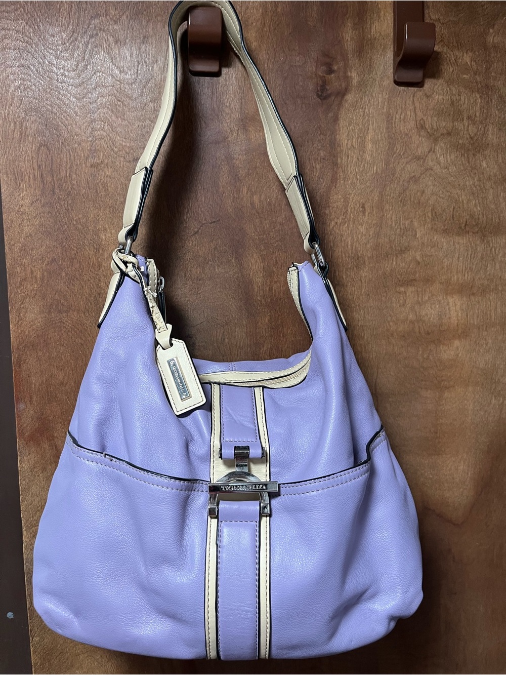Tignanello Lilac Hobo with Cream Trim